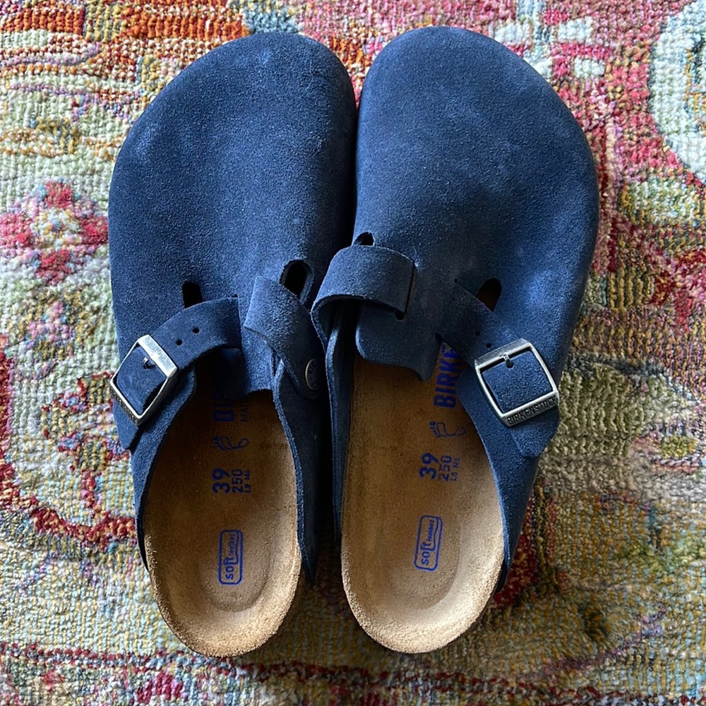 BNWOT Midnight Blue Birkenstock Boston Soft Footbed Clogs
